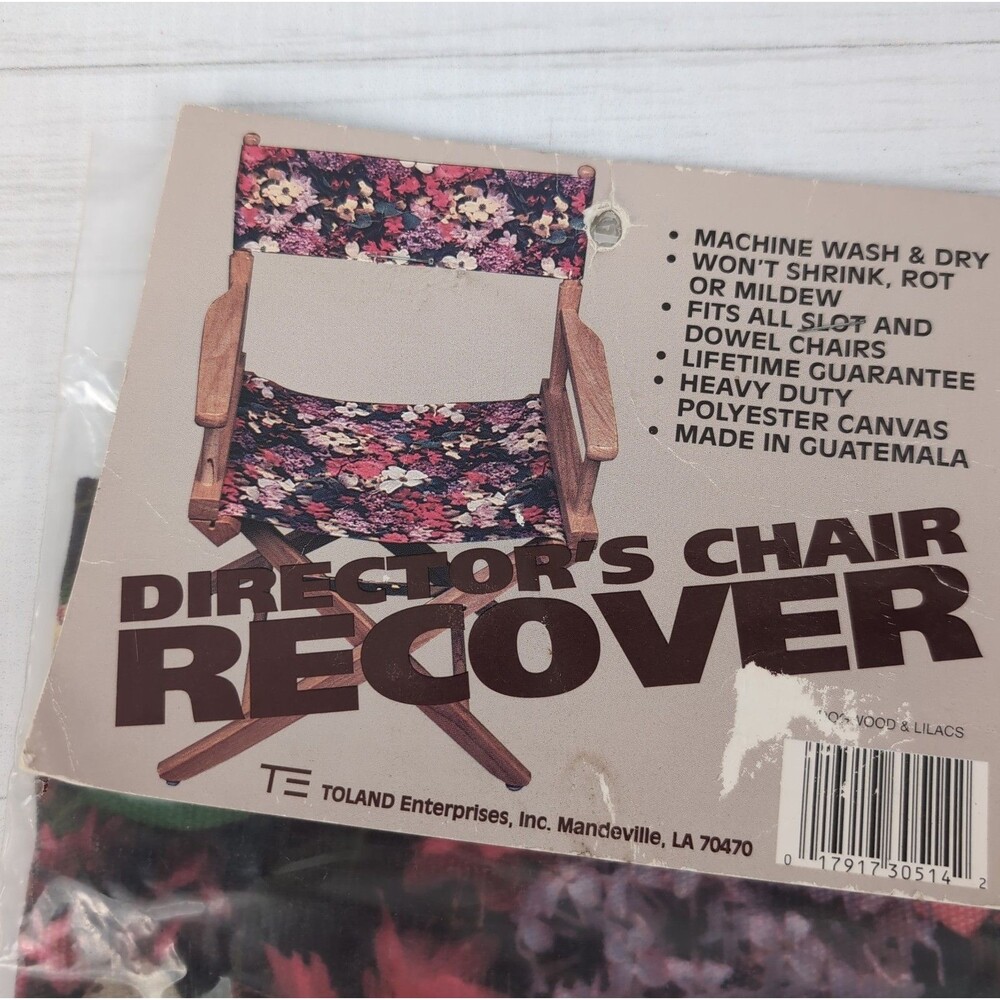 Vintage Toland Directors Chair Cover Recover Floral Dogwood Canvas Cottage